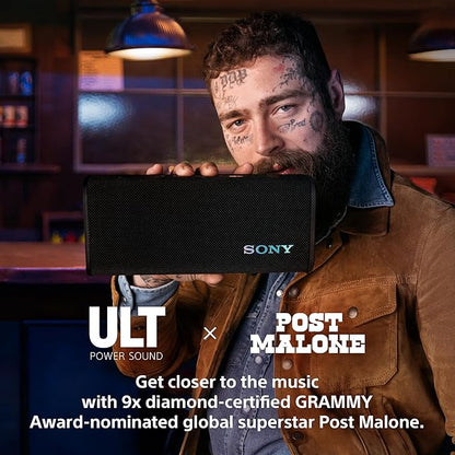 Sony ULT Field 3 Wireless Portable Bluetooth Speaker, IP67 Waterproof, Dustproof, Rustproof, and Shockproof with Enhanced Bass, 24 Hour Battery and Shoulder Strap (SRSULT30B), Black