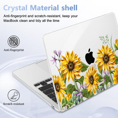 Lepeoac Case for 2026/2025/2024/2023 MacBook Air 15-inch Laptop Release M5 A3448 /M4 A3241 /M3 A3114 /M2 A2941, Stylish Protective Hard Shell Cover for MacBook Air 15.3 inch, Sunflowers