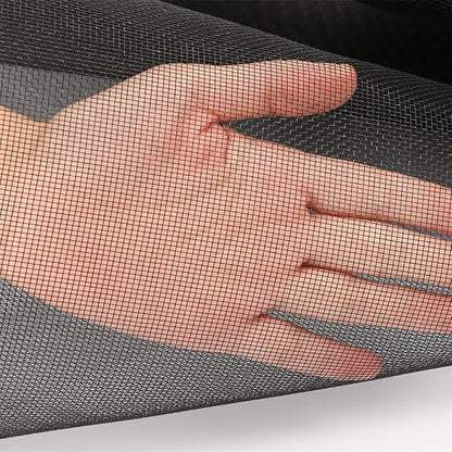 Window Screens Replacement Kit 47"x118" Adjustable Screen Mesh Easy DIY Project with Rolling Tool Spline for Sliding Doors Patio, Black