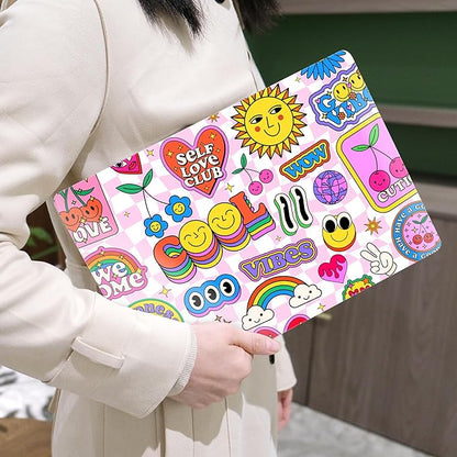 MEEgoodo Case for M4/M3/M2 MacBook Air 13.6 inch Case 2025 2024 2022, Fit Model A3240/A3113/A2681, Laptop Hard Shell with Keyboard Cover Compatible with MacBook Air 13 inch, Pattern Stickers