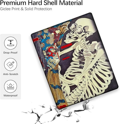 Berkin Arts Compatible with MacBook Pro 13 inch Cover, 2022, 2021, 2020-2018 Release A1708 with Keyboard Cover & Screen Protector Feudal Japan Art (The Skeleton Specter by Kuniyoshi)
