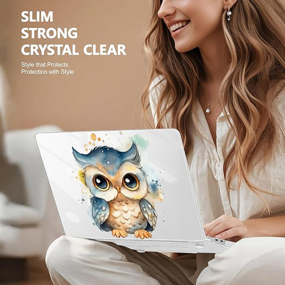 for MacBook Pro 16 inch Case 2019 2020 Release Model A2141, Plastic Hard Shell Cover with Keyboard Cover for MacBook Pro 16 inch with Touch Bar & Touch ID - Cute owl