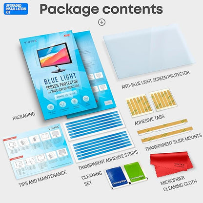 23 inch Blue Light Blocking Screen Protector Panel for 16:9 Widescreen Computer Monitor and Laptop - PC Anti-UV Eye Protection Filter Film - Anti-Scratch Diagonal Frame Shield [1 Pack]