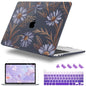 Lepeoac for MacBook Pro 16 inch Case 2019 2020 Release Model A2141, Plastic Hard Shell Cover with Keyboard Cover & Screen Protector for MacBook Pro 16 inch with Touch Bar & Touch ID - Blooming Plants