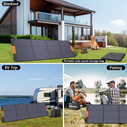 N-Type 16BB 200W Portable Solar Panel for Power Station ETFE Foldable Solar Panel High 25% Efficiency IP68 Waterproof Solar Panels Kit for Outdoor Camping RV Backuot
