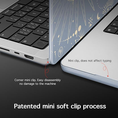for MacBook Pro 16 inch Case 2021 2022 2023 2024 Release A3186 A3403 M4 A2991 M3 A2780 M2 A2485 M1 Pro/Max, Hard Shell Case with Screen Protector & Keyboard Cover, Engraving Moon