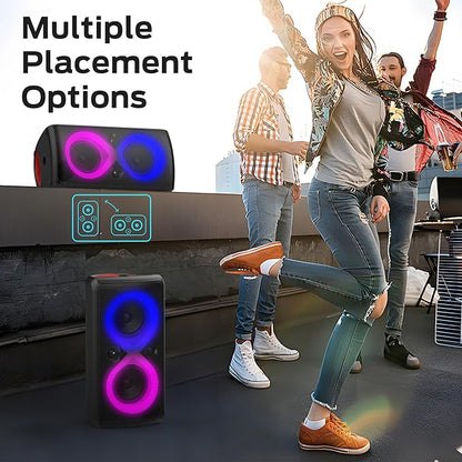 Monster Cycle Plus Bluetooth Speaker, 380W High Power Portable Party Speaker with 7 Lighting Effects, 108dB Loud Stereo Sound, 24H Playtime, Speakers with Subwoofer for Outdoor, Party