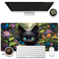 KOAIWPAE Desk Mat, Watercolor Pink Flowers Desk Pad, Green Leaves Flowers Large Gaming Mouse Pad for Desk, 31.5"x15.7" Extended Big Computer Keyboard Mouse Pad with Non-Slip Base and Stitched Edge