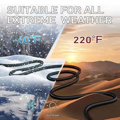 LUCKY TL Indoor Outdoor Extension Cord, 16/3 Gauge Black Long Extension Cord 50ft, Waterproof Flexible Case, Made of Pure Copper, 13A 1625W 16AWG SJTW, 3 Prong Heavy Duty Wire, ETL