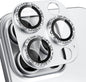 beuxece Compatible for iPhone 16 Pro/iPhone 16 Pro Max Camera Lens Protector, Bling Metal Tempered Glass Camera Screen Cover Accessories [Strong Adsorption][Case-Friendly]- Glitter Titanium Silver