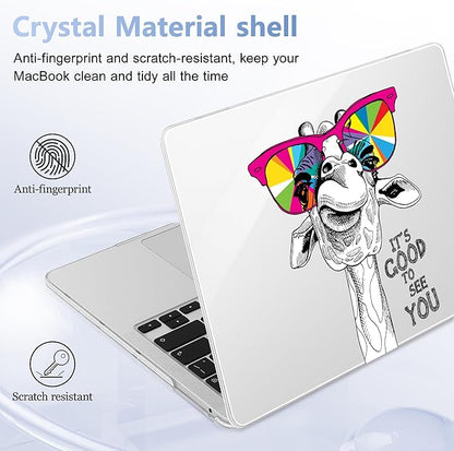Case for MacBook Pro 13 inch with/Without Touch Bar (2016-2022, M2 A2338 M1 A2289 A2251 A2159 A1989 A1706 A1708), Hard Shell + Keyboard Cover + Dust Plug, Giraffe