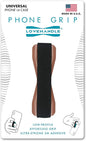 LOVEHANDLE Universal Phone Grip for Smartphones & Mini Tablets - Phone Holder for Hand - Wireless Charging Compatible - Made in The USA - Black Elastic Strap with Mauve Rose Base
