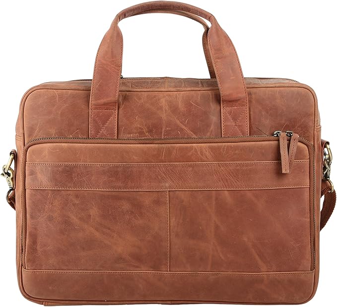 Leather briefcases Laptop Messenger Bags Best Office School College Satchel Bag for Men and Women