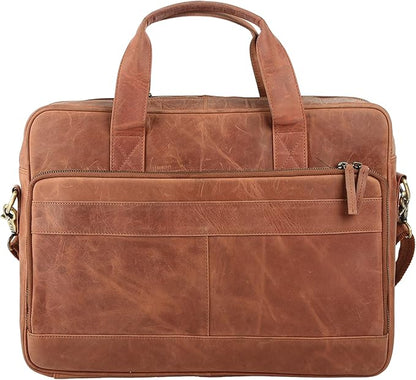 Leather briefcases Laptop Messenger Bags Best Office School College Satchel Bag for Men and Women