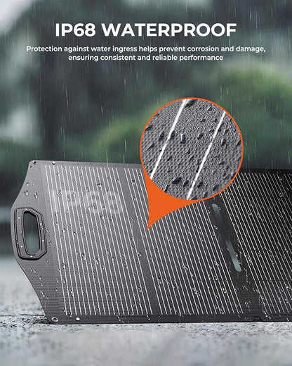BigBlue SolarPowa 150 Foldable Solar Panel with Kickstands, IP68 Waterproof, 25% High Conversion Efficiency, N-Type Solar Cell, 150W Portable Solar Panel Charger for Camping, RV, Hurricane Blackout