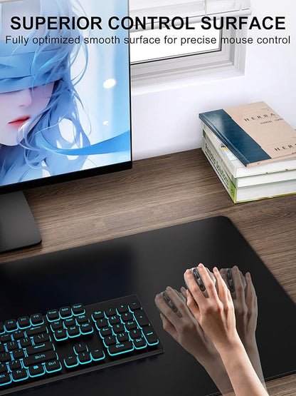 TopMade Mouse Pad with 15W Wireless Charging & Phone Holder, 31.5" x 15.75" XXL Large Desk Pad, Gaming Computer Keyboard Pad, Waterproof Mousepad Home Office Desk Mat for MacBook, PC, Laptop, Black