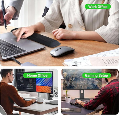 MEKASS Ergonomic Wrist Rest for Keyboard and Mouse, Soft Memory Foam Keyboard Wrist Rest Set with Non-Slip Silicone Base, Easy Typing, Pain Relief, Comfort for Office, Work, Gaming (Green)