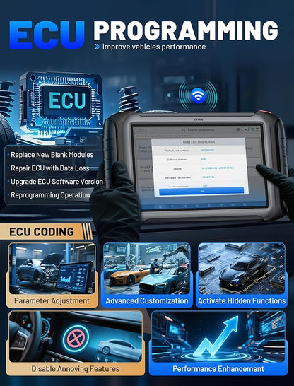 XTOOL IP919 PRO Scan Tool, ECU Programming Car OBD2 Scanner with Topology Mapping, Upgrade of D9S PRO, 51+ Resets, ECU Coding, FCA/CAN FD/DoIP, Automotive Bidirectional Scan Tool with 3-Year Updates