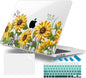 Case for MacBook Air 15 Inch 2025 2024 2023 Release M4 A3241 M3 A3114 M2 A2941, Hard Shell with Screen Protector & Keyboard Cover, Compatible with Touch ID, Sunflowers
