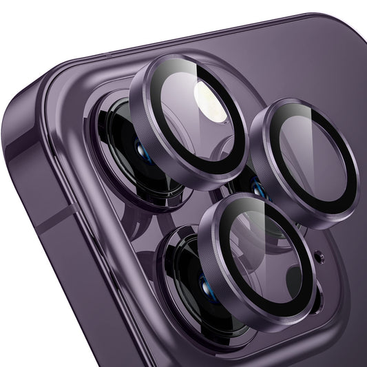 WSKEN for iPhone 14 Pro/iPhone 14 Pro Max Camera Lens Protector,[Night Shooting Mode] HD Tempered Metal Glass Camera Screen Protector Cover Film Accessories,Deep Purple