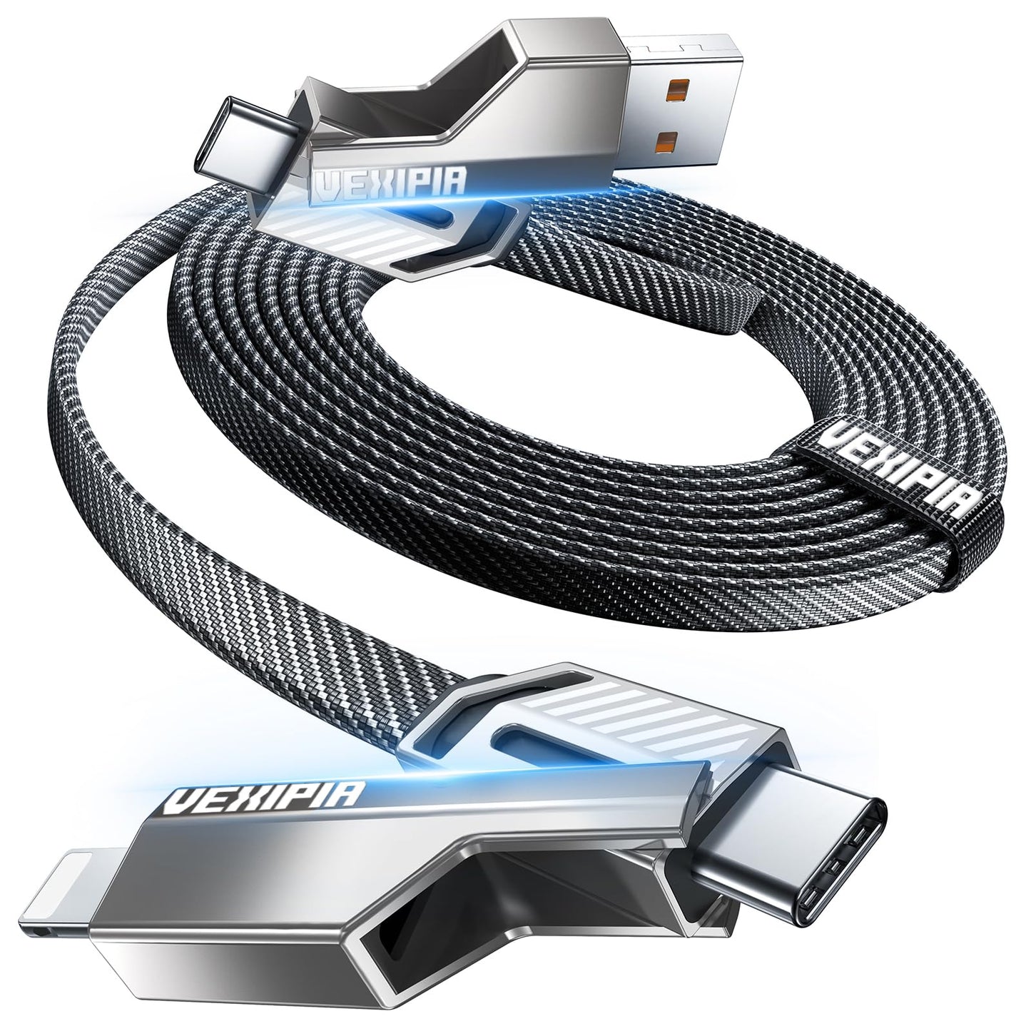 [Upgraded] 4-in-1 Long USB C Cable 45W 10FT Lightning Cable Fast Charging