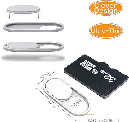 imluckies Metal Webcam Cover Slide, 0.023in Camera Cover for Laptop Computer, MacBook Pro/Air iMac iPad Tablet iPhone 8/7/6 Plus, Echo Show/Spot Web Camera Blocker Protect Your Privacy [2 Pack White]