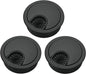 3 Pcs Satin Nickel Metal Cable Grommet, Zinc Alloy Desk Table Grommet Cable Cord Hole Cover for Home and Office, Fits 2inchs Hole 50MM Black