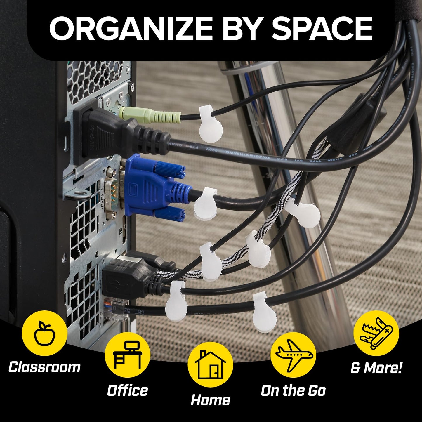 Wrap-It Storage Cable Labels - Mini (60 Pack) White
