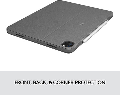 Logitech Combo Touch iPad Pro 11-inch (1st, 2nd, 3rd, 4th gen - 2018, 2020, 2021, 2022) Keyboard Case - Detachable Backlit Keyboard, Click-Anywhere Trackpad - Oxford Gray; USA Layout