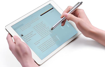Stylus Pens, CCIVV 4 Pcs 5.6 Inches Mesh Tip Stylus for Touch Screens, iPad, iPhone, Kindle Fire, 4 Extra Replaceable Hybrid Fiber Tips (White, Black, Silver, Blue)