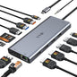 Docking Station Dual Monitor for Dell/HP/Lenovo Laptop,8K HDMI Adapter Docking Station 3 Monitors USB C Hub Multiple Adapter with 2 HDMI+8K DP+10G USB A/C+100W PD+Ethernet+SD/TF+Audio for iPhone 15