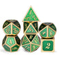 DNDND Metal Dice Set D&D, 7 die Metallic Polyhedral Dice Set with Gift Metal Box and Gold Number for DND Dungeons and Dragons Role Playing Games (Black and Gold)