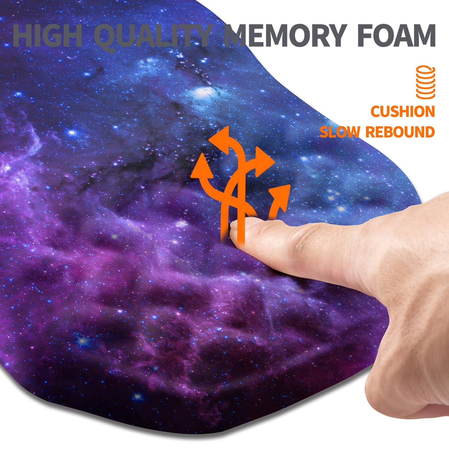 Armanza Ergonomic Slope Mouse Pad Wrist Support, Wrist Rest Mousepad for Carpal Tunnel Pain Relief with Massage Bulge and Slow Rebound Memory Foam (12x8 inch, Galaxy)
