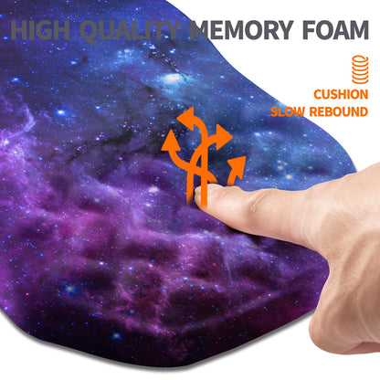 Armanza Ergonomic Slope Mouse Pad Wrist Support, Wrist Rest Mousepad for Carpal Tunnel Pain Relief with Massage Bulge and Slow Rebound Memory Foam (12x8 inch, Galaxy)