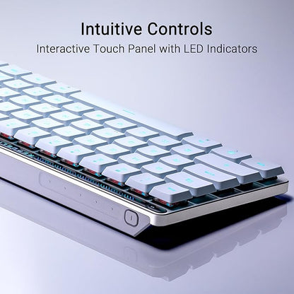 ASUS ROG Falchion RX Low Profile 65% Wireless Gaming Keyboard with ROG RX Blue Low-Profile switches, tri-Mode Connection, Protective Cover, Silicone dampening Foam, Touch Panel, and MacOS Support.