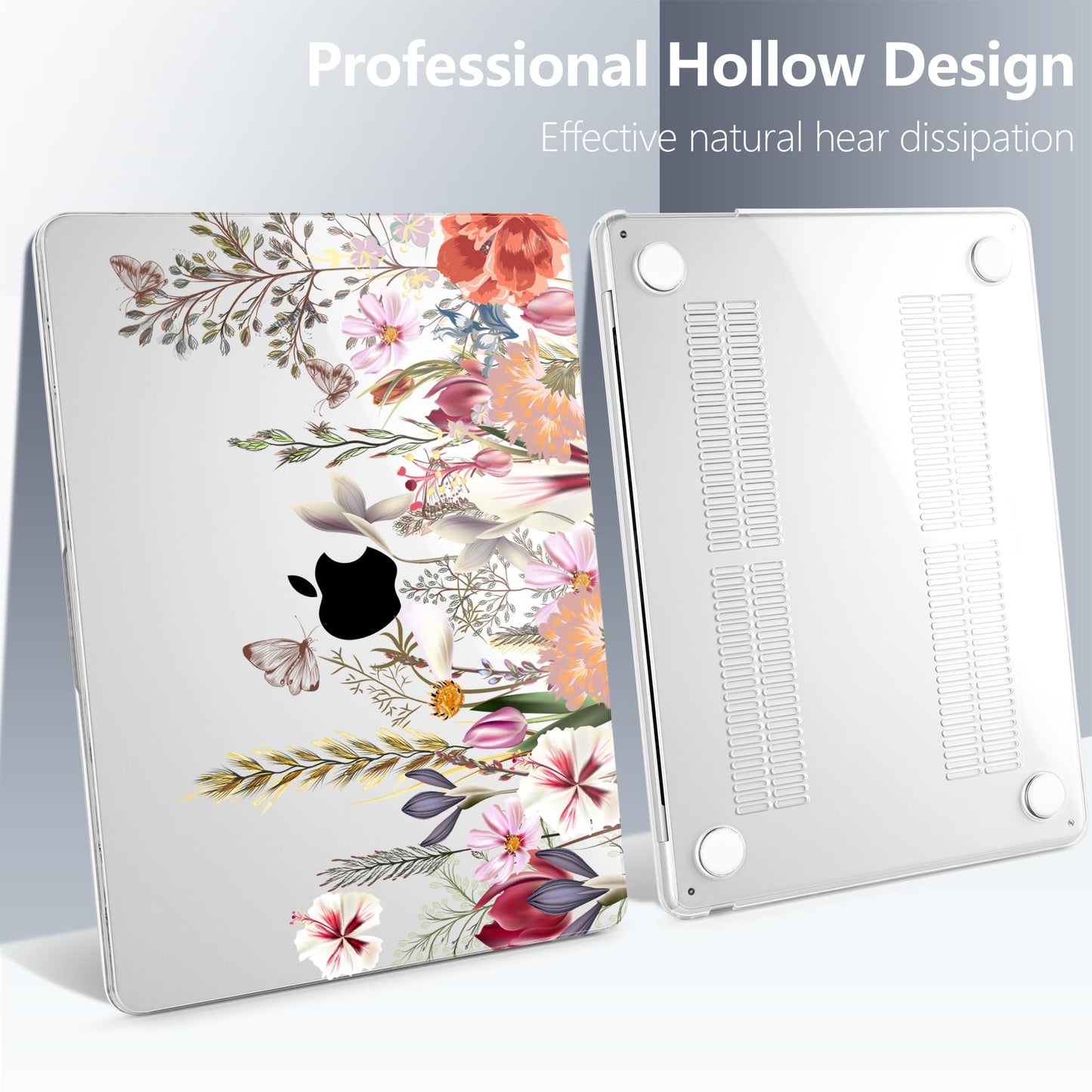 Batianda Case for MacBook Air 15" with M5 M4 M3 M2 Chip, Botanical Meadow