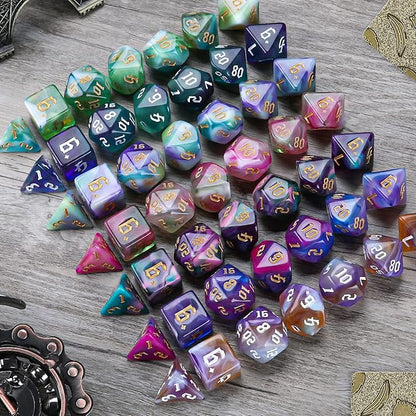 DND Dice Set, Surhugvy 7 X 7 (49 Pieces) Polyhedral Dice Set for Dungeons and Dragons DND RPG MTG Table Games Gift with 7 Pack Black Bags