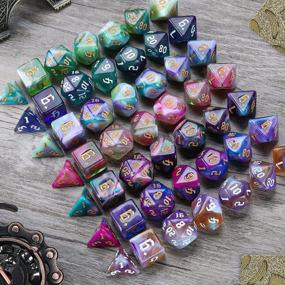 49Pcs Polyhedral Dice Set- DND Dice with 7 Storage Pouch