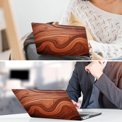 TWOLSKOO for MacBook Air 15 inch Case 2026 2025 2024 2023 Release M5 A3448 M4 A3241 M3 A3114 M2 A2941, Plastic Hard Shell & Screen Protector & Keyboard Cover & Type C Adapter, Wood Grain