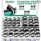 72PCS Stainless Steel Cable Clamp,Rubber Coated Cushioned Insulated Cable Clamps Assortment Kit-Metal Wire Clamps,Cable Clips,Pipe Clamps