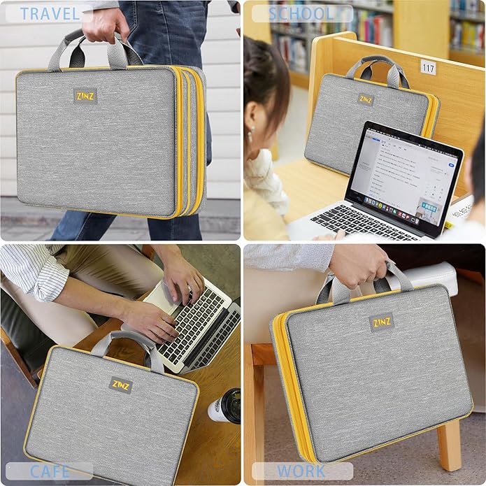 ZINZ Laptop Case Computer Sleeve Briefcase with Multi-pockets for 11.6 12.9 13 13.3 14 15 15.6 16 inch Notebooks
