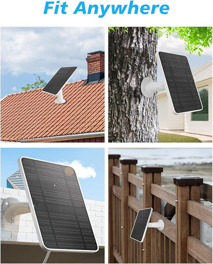 Solar Panel Charger Compatible with Arlo Pro 5S/Pro 4/Pro 3/Pro 3 Floodlight/Ultra/Ultra 2 Camera, 6V 4.5W Solar Panels Charging IP65 Weatherproof w/ 9.8ft Charging Cable Adjustable Wall Mount, 2 Pack