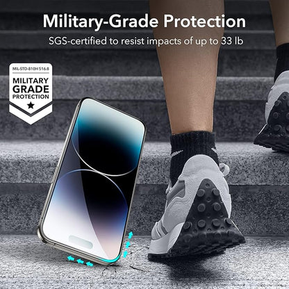 ESR for iPhone 14 Pro Max Screen Protector Set, 3 Tempered-Glass Screen Protectors and 1 Set of Camera Lens Protectors, Smooth Rounded Edges, Full-Coverage Military-Grade Protection, Scratch Resistant