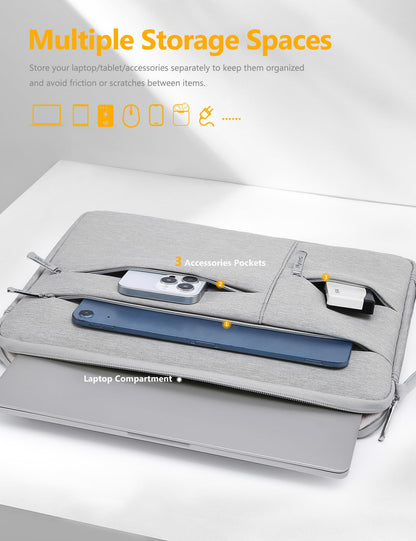 HYZUO 13.3-14 Inch Laptop Case Sleeve Bag for MacBook Pro 14 M5, Light Gray