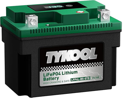 TYKOOL YTX4L-BS YTZ5S Lithium LiFePO4 Motorcycle Battery,2X Cranking Amps 140A,5X Longer Life,Fits for Scooter and Moped, Go kart, ATV,Dirt bikes,4 wheeler, hongda Grom,Snapper walk behind lawn mower