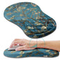 Hokafenle Ergonomic Mouse Pad Wrist Support, Wrist Rest Mousepad for Carpal Tunnel Pain Relief with Integrated Memory Foam Slope Massage Bulge (11.8x7.9 inch,Apricot Flower