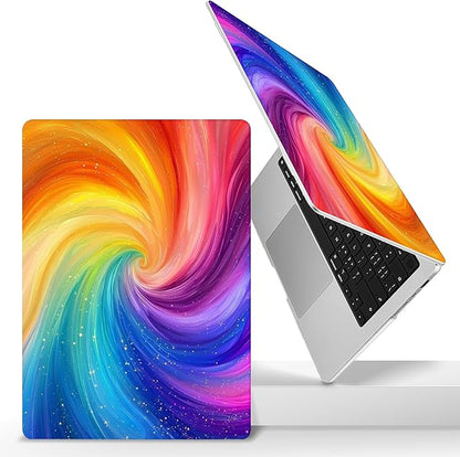 Lepeoac Case for 2026-2021 MacBook Pro 16-inch M5, Swirling Rainbow