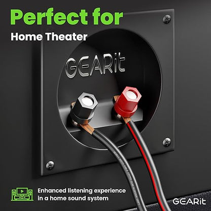 GEARit 14AWG Speaker Wire, Pro Series 14 Gauge Speaker Wire Cable (20 Feet / 6.09 Meters) Great Use for Home Theater Speakers and Car Speakers, Black