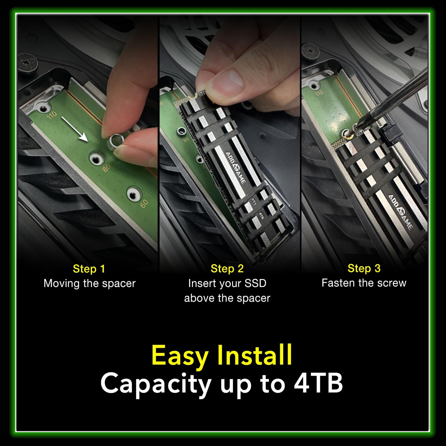 Addlink A93 4TB Storage Expansion for PS5 Console with Heatsink, Up to 7400mb/s, Gen 4 PCIe NVMe m.2 2280, SLC Cache Internal Solid State Drive(‎ad4TBA93M2P)