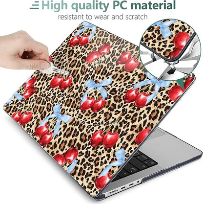 DONGKE for M4 MacBook Pro 16 Inch Case 2024 2023 2021 A3403 A3186 M3 A2991 M2 A2780 M1 A2485 Pro/Max Chip, Plastic Hard Shell Case & Keyboard Cover for Mac Pro 16 with Touch ID, Leopard & Cherry